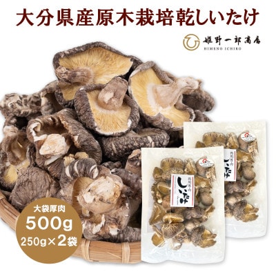 大袋入り 大分県産原木栽培乾しいたけ 厚肉　500g(250g2袋)