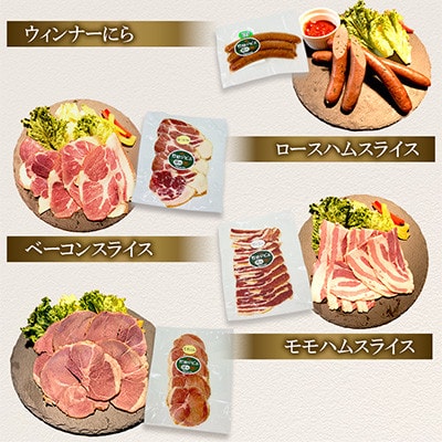 【竹田ジビエ】イノシシ肉　ハム・ベーコン・ソーセージ　 8点セット 計740g