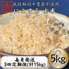 【毎月定期便】ごはんだけでご馳走になる!! にこまる 玄米5kg ※紙袋包装全3回