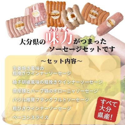 大分県産 おおいた味力 ソーセージセット 計2.28kg【大分県5市共同】(竹田市)