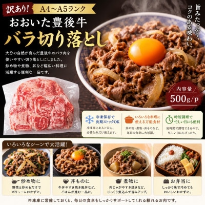 訳あり!【A4～A5】おおいた豊後牛バラ切り落とし 1.5kg(500g/p×3p)(竹田市)