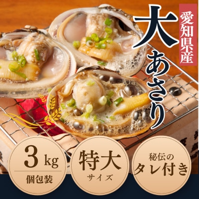 純国産【貝専門店】 天然 大アサリ 知多半島名物 半割り冷凍 特大サイズ 3kg 下処理済み
