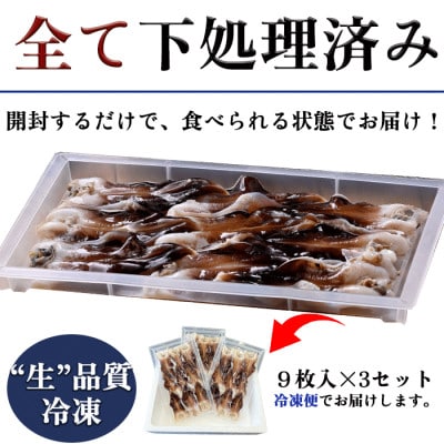 純国産【貝専門店】肉厚 トリ貝 刺身 【大9枚入り】3セット 岬だより