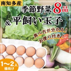 【南知多産】旬の季節野菜セット(8～10品目)&amp;平飼い玉子10個