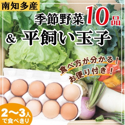 旬の季節野菜セット(10～12品目)&平飼い玉子10個