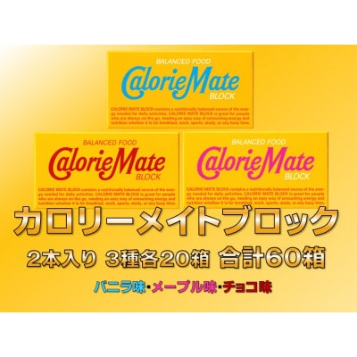 カロリーメイトブロック2本入り 3種類 各20箱 合計60箱(バニラ・メープル・チョコ)