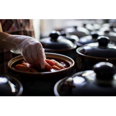 福ふく　だし仕込み壺漬け明太子(150g×2)小石原焼の壺入り2個セット