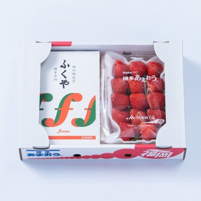 【11月下旬より順次発送】博多名物「あまおう」&ふくや「味の明太子」(大)(大野城市)