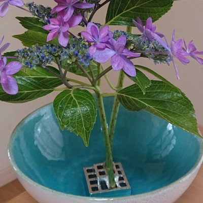【RR】BW Flower clasp　錫花留め　はかた錫スタジオの錫