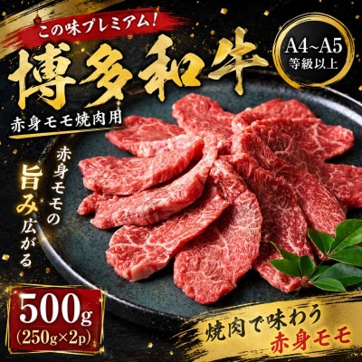 この味プレミアム!【A4～A5】博多和牛赤身モモ焼肉用　500g(250g×2p)(大野城市)