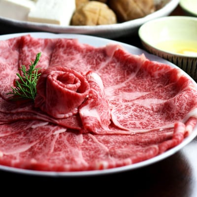 博多名物Aセット 「明太醤油もつ鍋」と「博多和牛スライス」各2～3人前