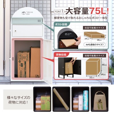 ポスト一体型宅配ボックス 「波月」 チャコールブラック P0169TBPSP-CBK