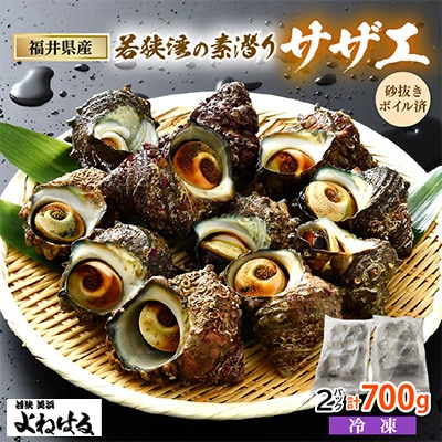 大人気☆活サザエをそのままボイルしました!若狭湾の素潜りサザエ700g(350g×2パック)