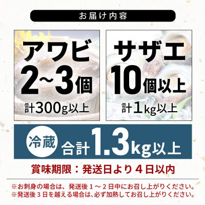 天然!活アワビ、活サザエセットB