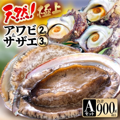 天然極上特大アワビ、特大サザエセットA