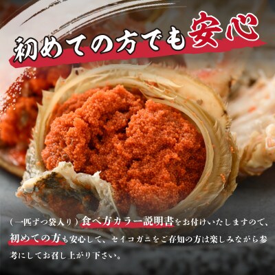 全て地物!冬の味覚　旬のセイコガニ中(6匹 計約800g以上)食べ方カラー説明書付き