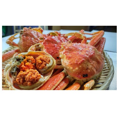 ＜冷蔵でお届け＞食べ切数量!全て地物!冬の味覚　旬のセイコガニ(3匹計550g)食べ方カラー説明書付