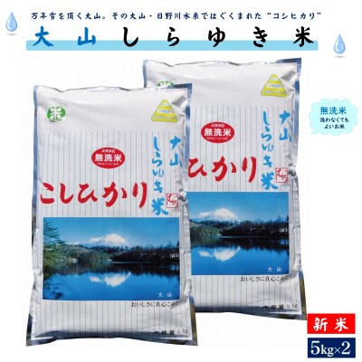 【令和4年産】大山しらゆき米10kg(無洗、コシヒカリ、5kg×2)