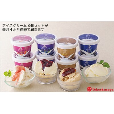 【定期便】〈大山乳業〉白バラアイス定期便(全4回)【高島屋選定品】