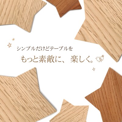 星取県の星コースター5枚セット【カラー:ダークブラウン】