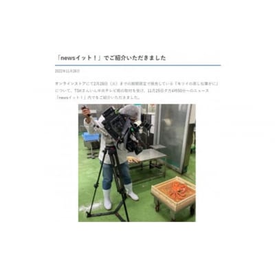 鳥取県産　訳あり(足欠け)活松葉がに(大1枚)