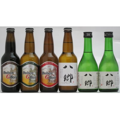 くめざくら　地ビール・地酒セット　計6本　BSY-6