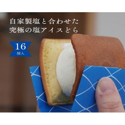 塩どら焼き専門店の塩アイスどら焼き16個セット