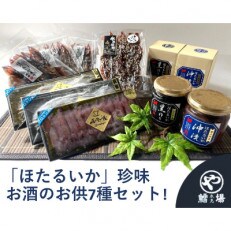 【お酒のお供にお勧め!】ほたるいか「沖漬け・黒作り・昆布〆・素干し・味醂干」等7種盛沢山セット!