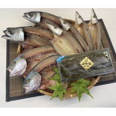 【富山県氷見産】無添加!旨い一夜干し「かます」「サバ」「こずくら」3種と氷見産昆布〆お刺身入りセット