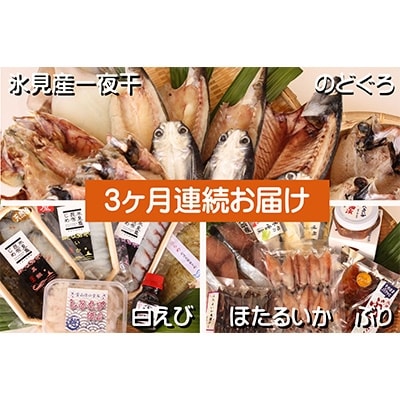 2022年7月発送開始『定期便』3か月連続届 氷見魚一夜干他海の幸のどぐろぶり蛍いか白えび入全3回
