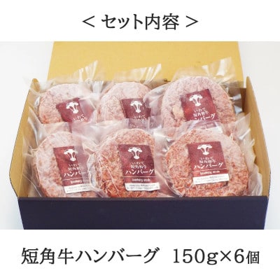 短角牛ハンバーグ　ビーフ100%!　150g×6個