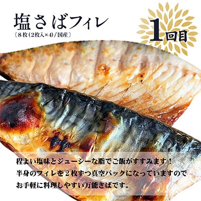 2022年10月発送開始『定期便』魚鶴商店が選ぶ人気のお魚B サバフィレ・うなぎ蒲焼・紅鮭切身全3回