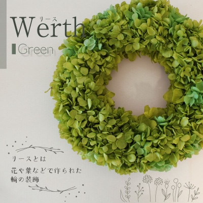 ブリザーブドフラワー　リース <グリーン>23cm