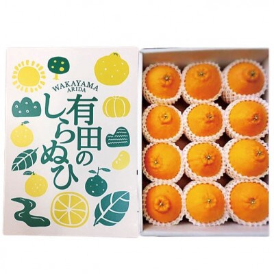 【まごころ手選別】和歌山産　有田のしらぬひ　化粧箱(フルーツキャップ付き)Lサイズ12個入り