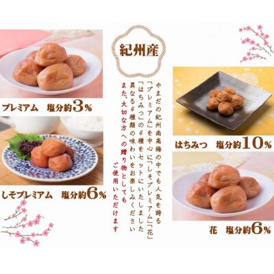厳選紀州南高梅四種詰合せ