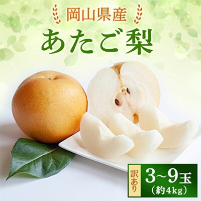 訳あり あたご梨4kg箱青秀3～9玉(AK40-3-9)