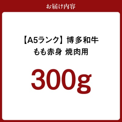 【A5ランク】黒毛和牛(博多和牛) もも赤身焼肉用 300g【伊豆丸商店】_HA0202