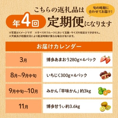 【定期便/年4回】旬の福岡フルーツ定期便【ほたるの里】_HB0087