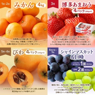 【定期便/年6回】むなかた旬のフルーツ6回定期便【ほたるの里】_HB0090