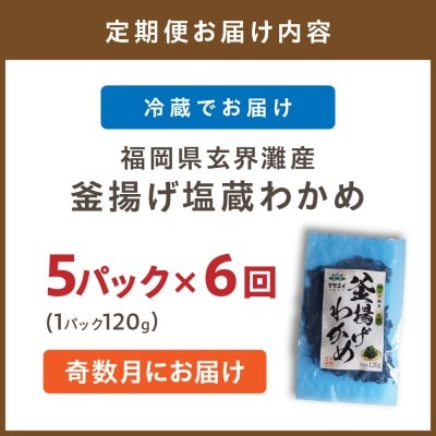 【定期便/年6回/奇数月お届け】釜揚げ塩蔵わかめ(120g×5パック)【マサエイ水産】_HB0097