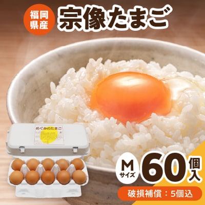 JAむなかたよりお届け!宗像たまご60個(55個+補償5個)【JAほたるの里】_HA0916