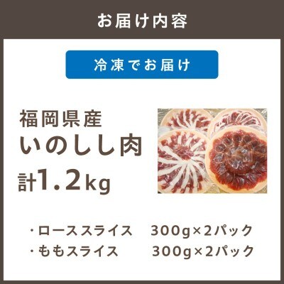 福岡県産いのしし肉ロース&モモ スライス1.2kg(300g×4P)【宗像観光協会】_HA1037