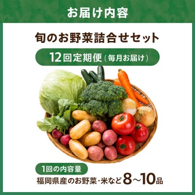 【定期便/年12回/毎月お届け】旬のお野菜詰合せセット【道の駅むなかた】_HB0124