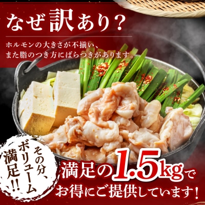 訳あり もつ1.5kg あごだし【醤油】もつ鍋満足15人前(5×3セット)【魚住商店】_HA1493