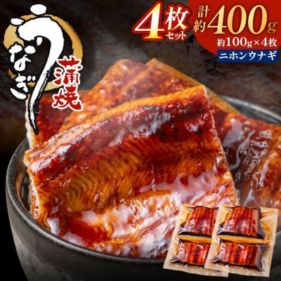 うなぎ蒲焼き(約100g)×4Pセット【魚住商店】_HA1496