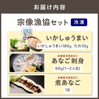 宗像漁協セット(いかしゅうまい、あなご刺身、煮あなご)【宗像漁協】_HA1519