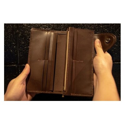 コンチョ付ロングウォレット(長財布)【CAFE&LEATHER Dii】_HA0173