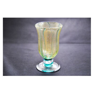 金彩冷酒杯 緑 HA-03-2【粋工房】_HA1631
