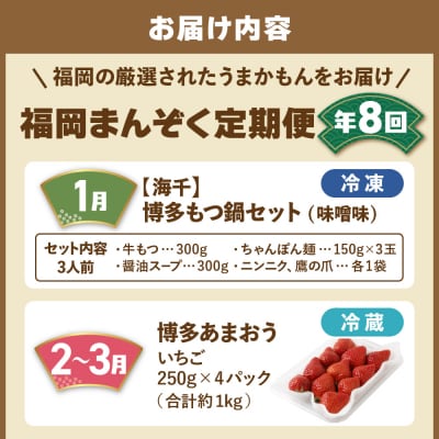 【全8回】福岡のうまかもんをお届け!福岡まんぞく定期便 【ほたるの里】_HB0193