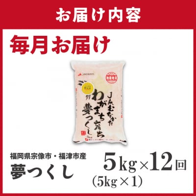 令和7年産 新米先行予約!【定期便/年12回】夢つくし5kg【ほたるの里】_HB0209